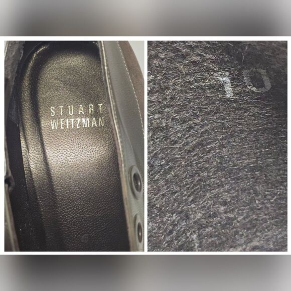 Stuart Weitzman Grommets Heeled Ankle Booties Taupe Gray Brown Suede Size 10 - Picture 6 of 8